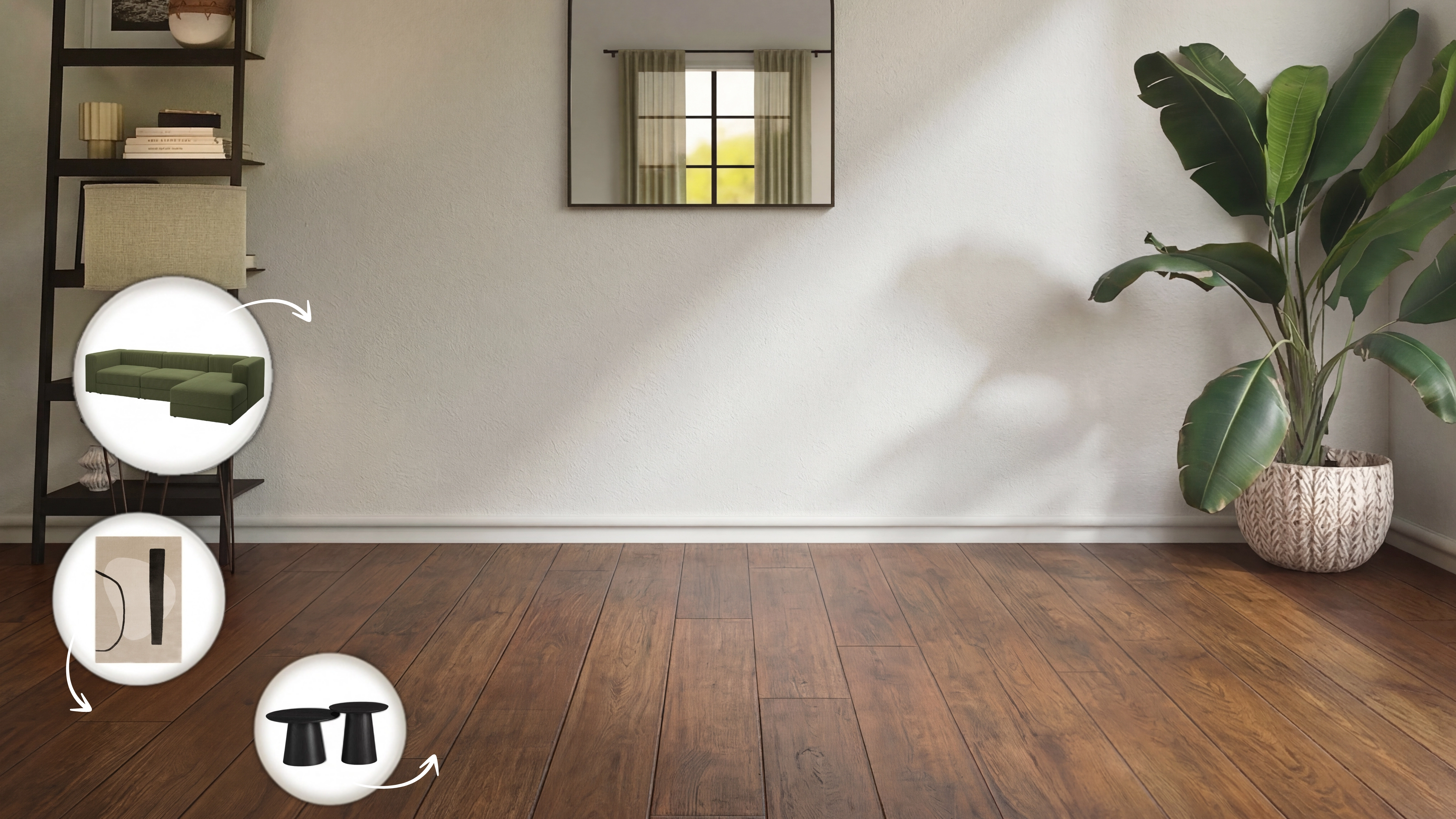 Wohnraum ohne Teppich